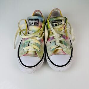 Converse All Star Chuck Taylor Youth Size 2 Multi Tie Dye Canvas Sneaker Shoes